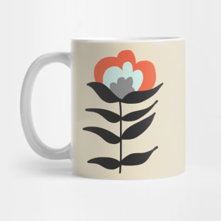 Pink And Blue Flowers On Green Background Mug